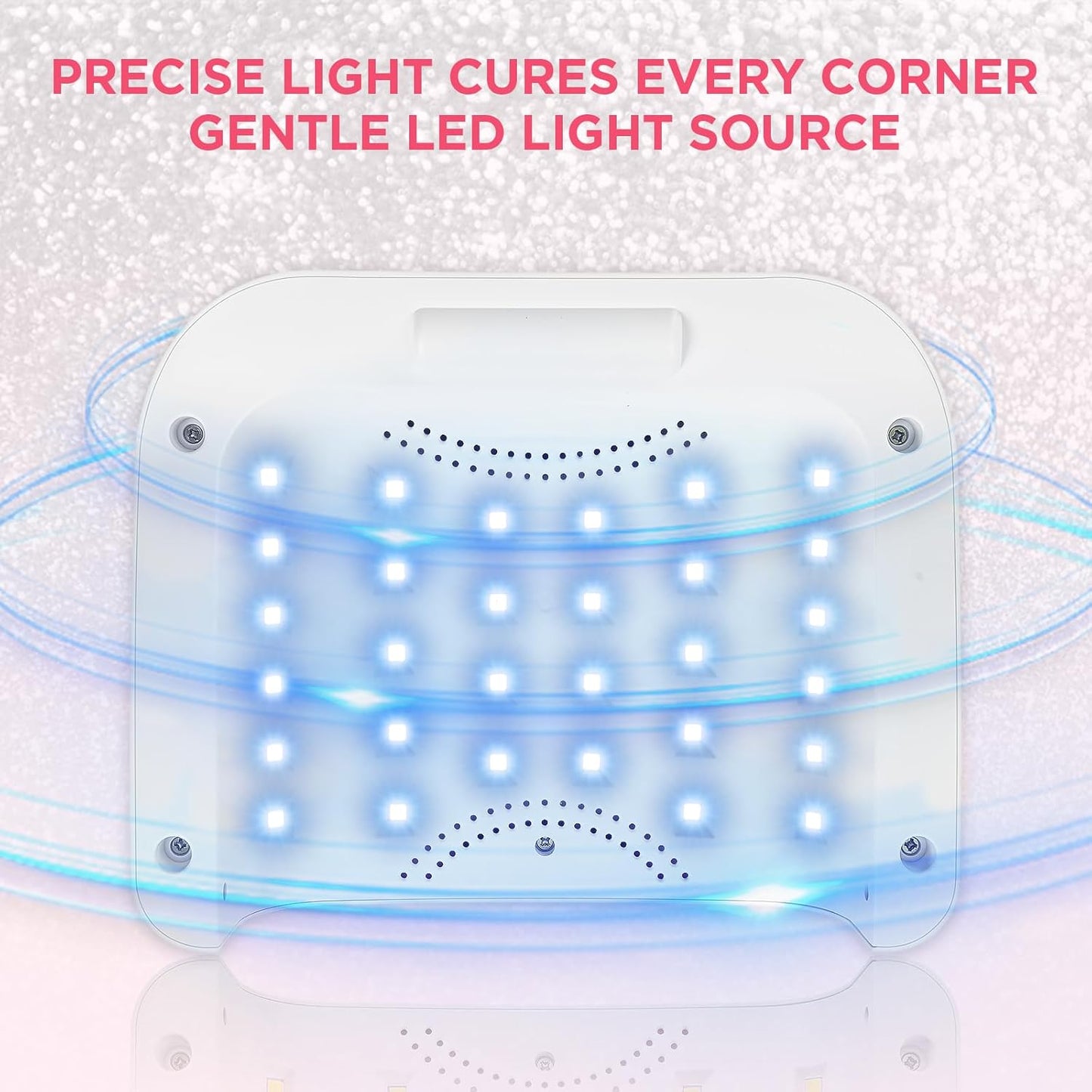 Cordless Nail Lamp, Rechargeable UV Nail Lamp for Gel Nails, LED Nail Lamp with 4 Timer Modes, Gel Nail Light Decorate with Sparkling Nail Rhinestones Diamond (Sparkly Pink Diamond)