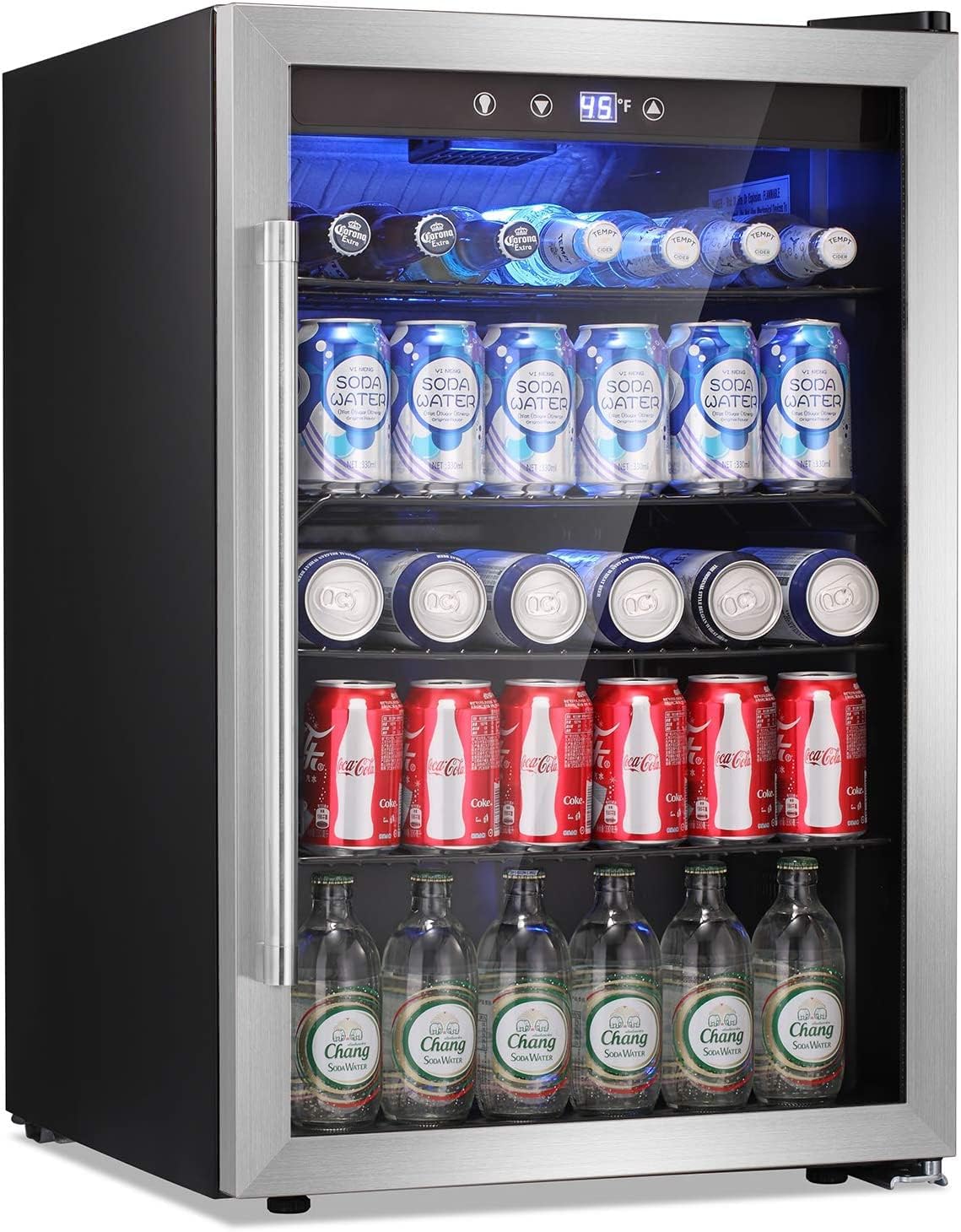 Antarctic Star Beverage Refrigerator Cooler - 145 Can Mini Fridge Glass Door for Soda Beer or Wine, Clear Front Door for Home Office or Bar, 4.4Cu.Ft