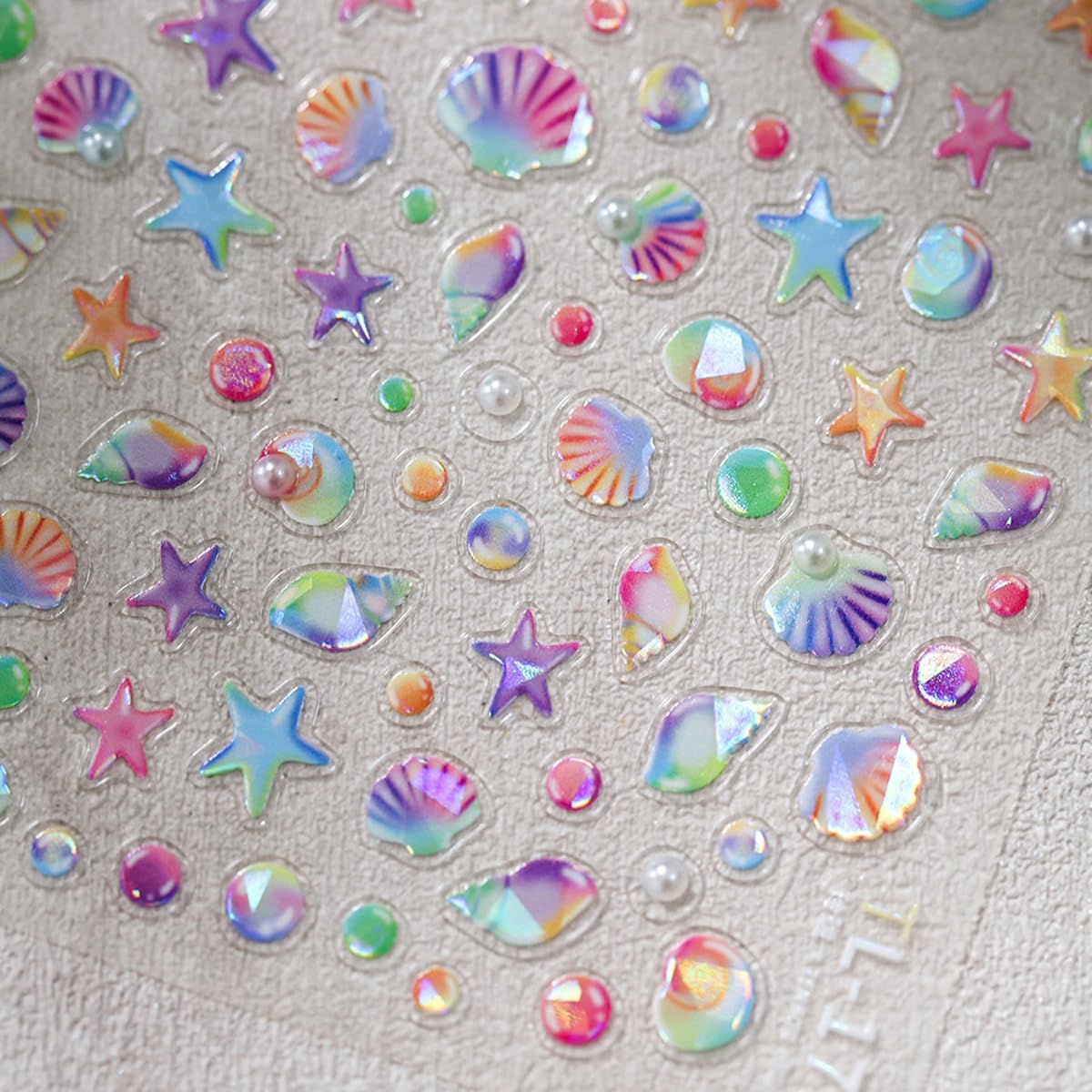 Beach Nail Stickers for Nail Art Summer Seashell Starfish Nail Decals Shell Light Ocean Stickers for Nails Designs Self Adhesive Nail Art Supplies & Decorations for Women Girls 1 Sheet