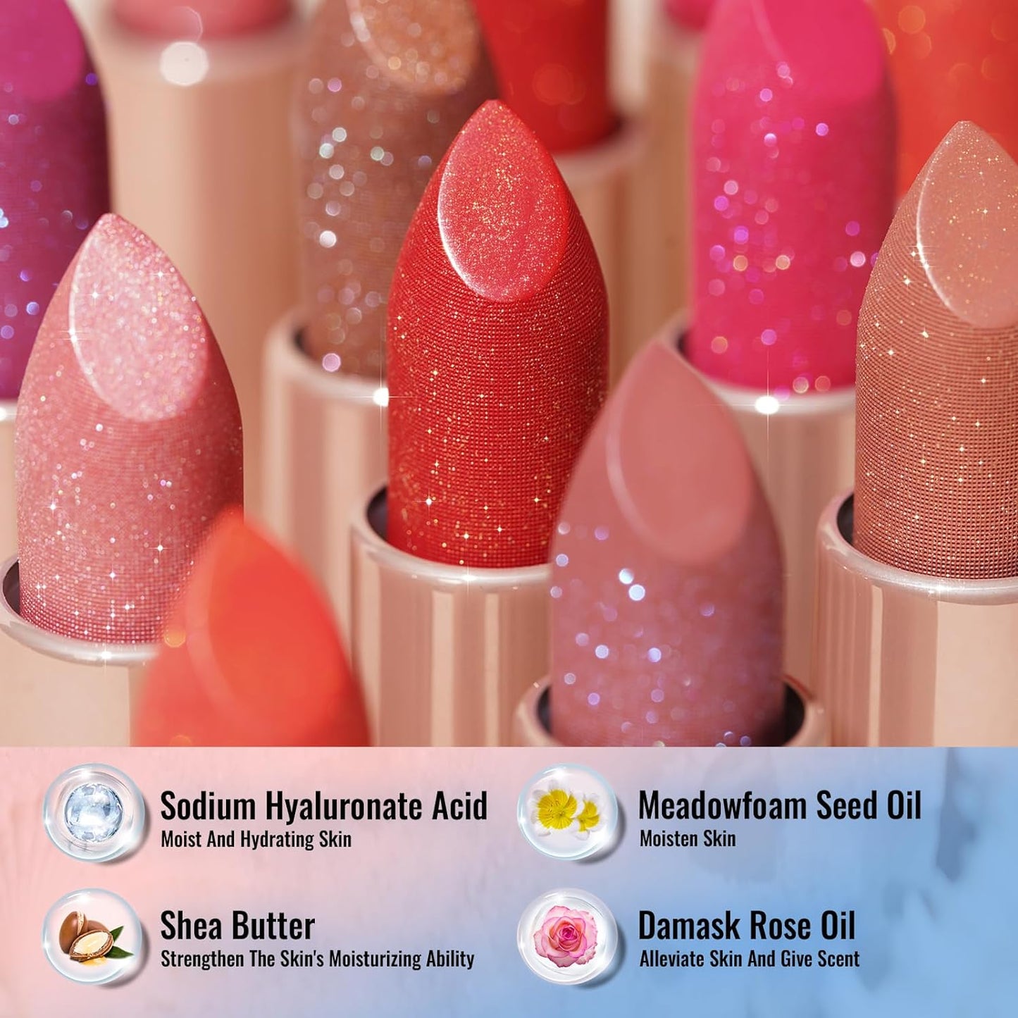 Oulac Moisturizing Coral Lipstick for Women Tinted Lip Balm Infused with Sodium Hyaluronate Acid, Lightweight Lip Makeup, Vegan & Gluten Free, PG04 Sunrise