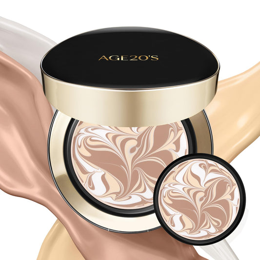 AGE20'S Signature Essence Pact SPF 50+ | Pack of 2 | 23W BEIGE | Cream Foundation, Dewy Finish, Natural Coverage | Korean Cushion Foundation | alldaygood beauty