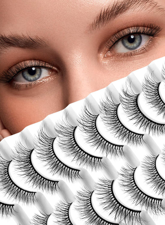 Classic Fake Eyelashes 6-14mm Lash Extensions – Luxurious Natural Mink Lashes Eyelash Extensions – Comfortable and Easy to Apply – High-End Fiber Lashes for Superior Volume