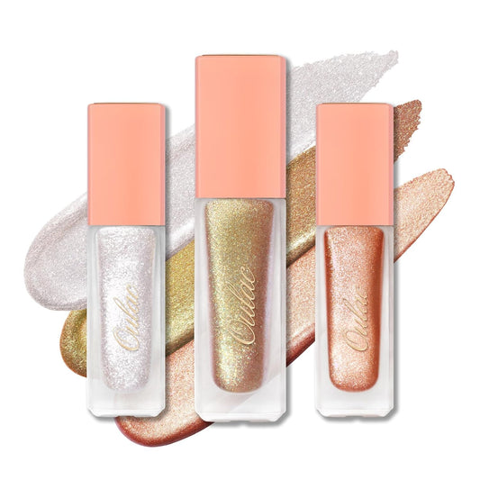Oulac Liquid Glitter Eyeshadow Liquid Shimmer Eyeshadow Liquid Eyeliner Non-sticky One-Swipe Coverage with Quick-Drying Crease-resistant Formula Set 2 | alldaygood beauty