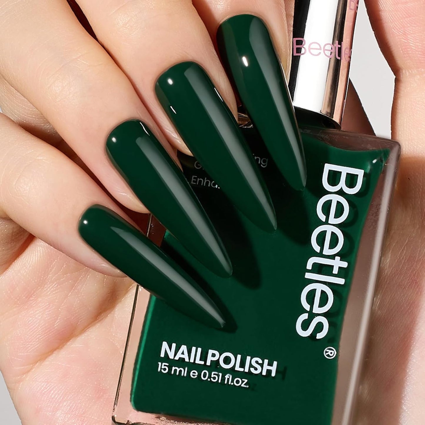 Beetles Fir Greenery Nail Polish, 1Pcs 15ml Fast Drying & Long Lasting Winter Nail Polish Dark Green Nail Lacquer Gift for Women