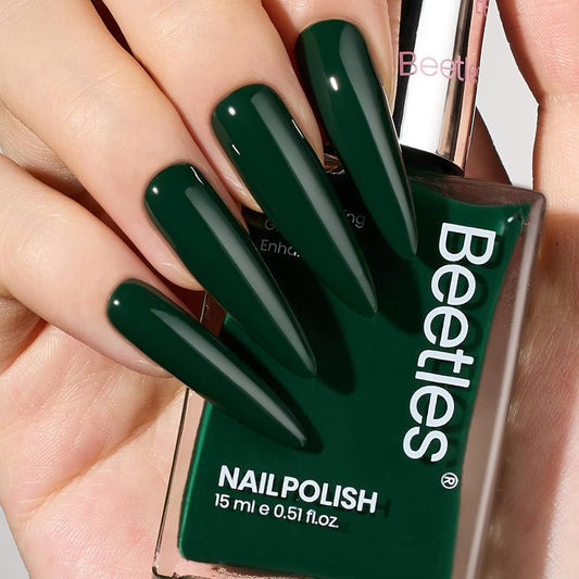 Beetles Fir Greenery Nail Polish, 1Pcs 15ml Fast Drying & Long Lasting Winter Nail Polish Dark Green Nail Lacquer Gift for Women | alldaygood beauty