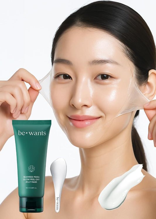 Bewants Seaweed PDRN Peel-Off Wrapping Jelly Mask 3.38 fl oz with Spatula | Facial Mask with AHA BHA & Niacinamide | Pore Minimizing | Smoother Skin Texture | 1 Pack