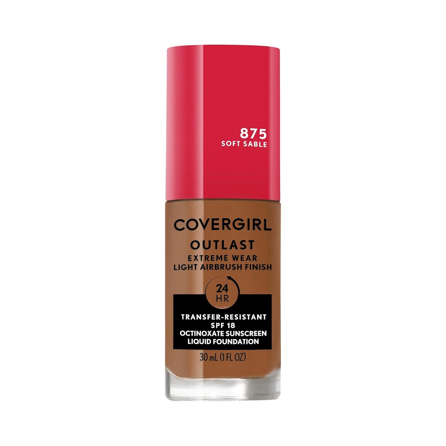 Covergirl Outlast Extreme Wear 3-in-1 Full Coverage Liquid Foundation, SPF 18 Sunscreen, Soft Sable, 1 Fl. Oz.