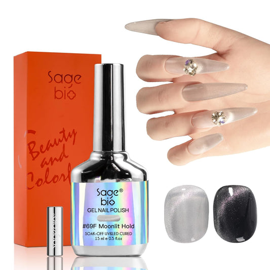 Cat Eye Gel Nail Polish with Magnet Stick, 15ml Magnetic Gel, Create Stunning Cat Eye Effects for DIY Manicures, Long-Lasting, Salon-Quality Finish, Moonlit Hold | alldaygood beauty