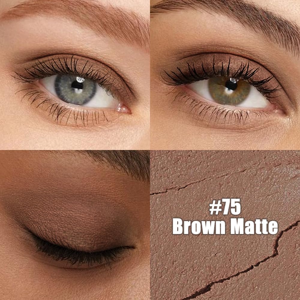 Brown Matte Cream Eye Shadow Stick Makeup for Women, Brown Matte Eyeliner Pencil Eyeshadow Brightener Stick for Eyes, Waterproof Eyeshadow Applicator Blendable sombras para ojos 75#