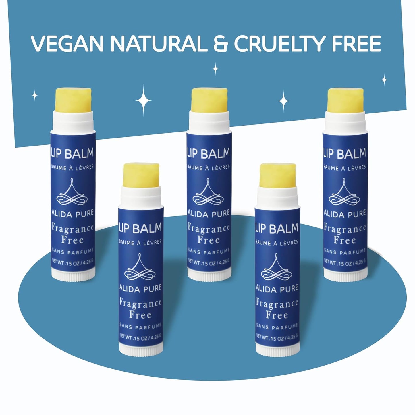 Fragrance Free 50 Tube Lip Balm Collection, Unscented, Vegan, Bees Wax Free, Coconut Oil Free, with Organic Jojoba and Avocado Oil, Vitamin E, For Dry, Chapped, or Cracked Lips, 50 Tubes