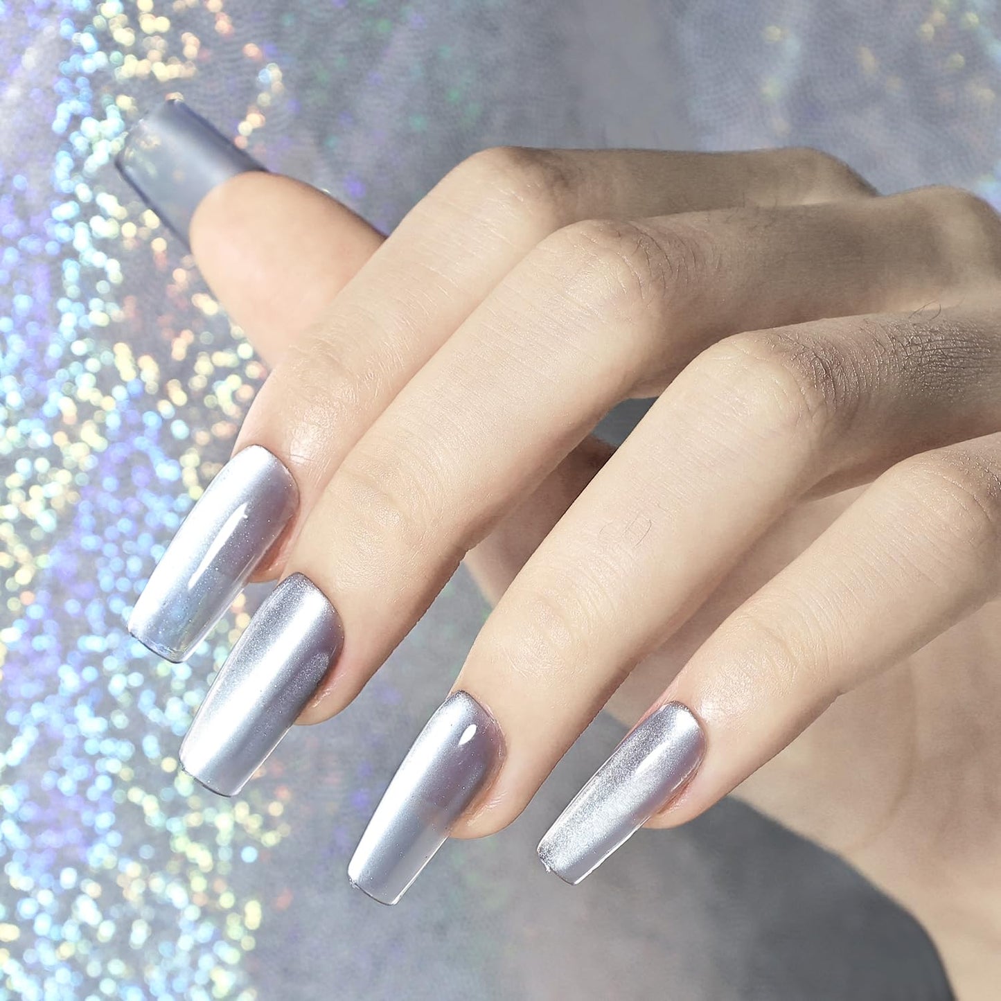 JODSONE 16.5ml Cat Eye Gel Nail Polish Silver Glitter Magnetic Reflective Translucent Need U V Curing