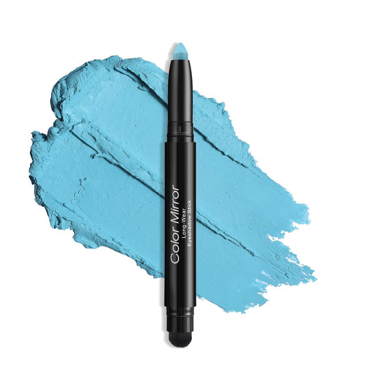 Longwear Cream Eye Shadow Sticks(45 Matte Ocean Blue), Smudge-Proof, Waterproof Eyeshadow,Silky Formula Glitter With Makeup Brush,Blue Eyeshadow Stick | alldaygood beauty