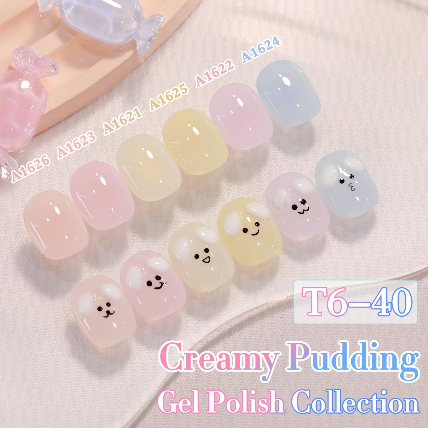 Double Rhythm 0.50 OZ Translucent Gel Polish Same Color Same Bottle Sheer Pastel Neutral Natural Milky 15 ML Jelly UV Nail Art DIY at Home (Pink-A1623)
