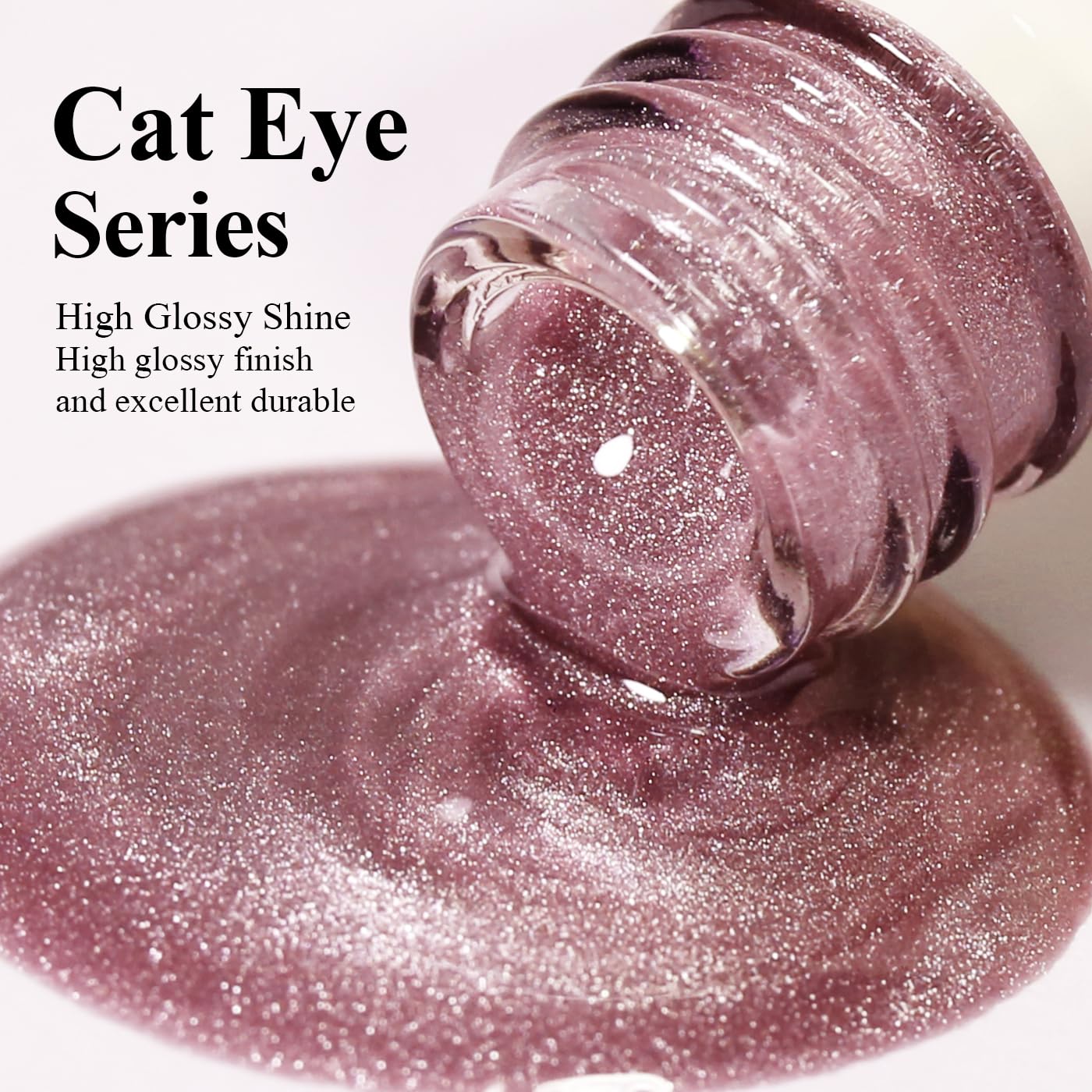 Imtiti Cat Eye Gel Nail Polish, Light Nude Pink Holographic Magnetic Crystal Nail Gel Polish With Magnet Glittery Galaxy Spring Summer Kit Soak Off UV Led 10ML