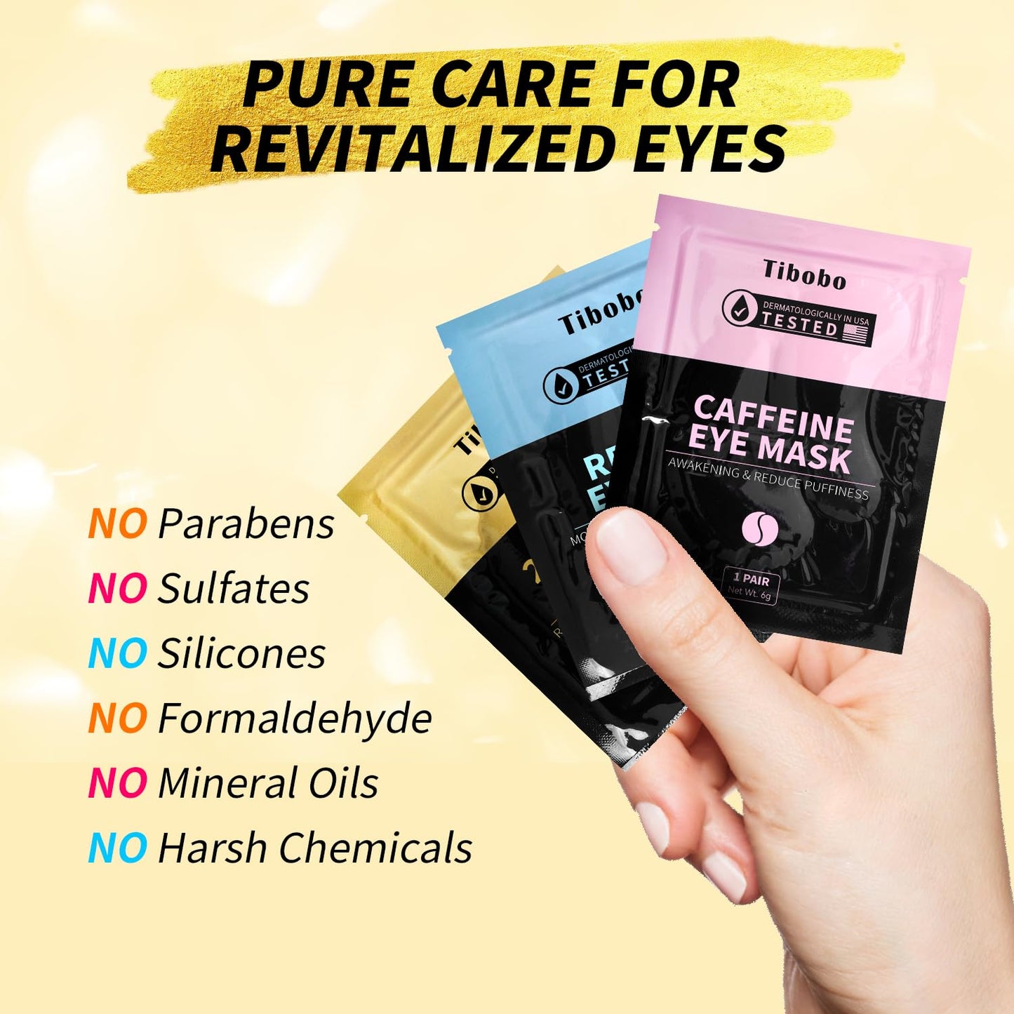 Under Eye Patches(24 Pairs), 24K Gold, Caffeine, Retinol Eye Masks for Puffy Eyes, Wrinkles, Dark Circles, Undereye Bags Treatment - Restoring & Awakening & Moisturizer Skin care Gift for Women