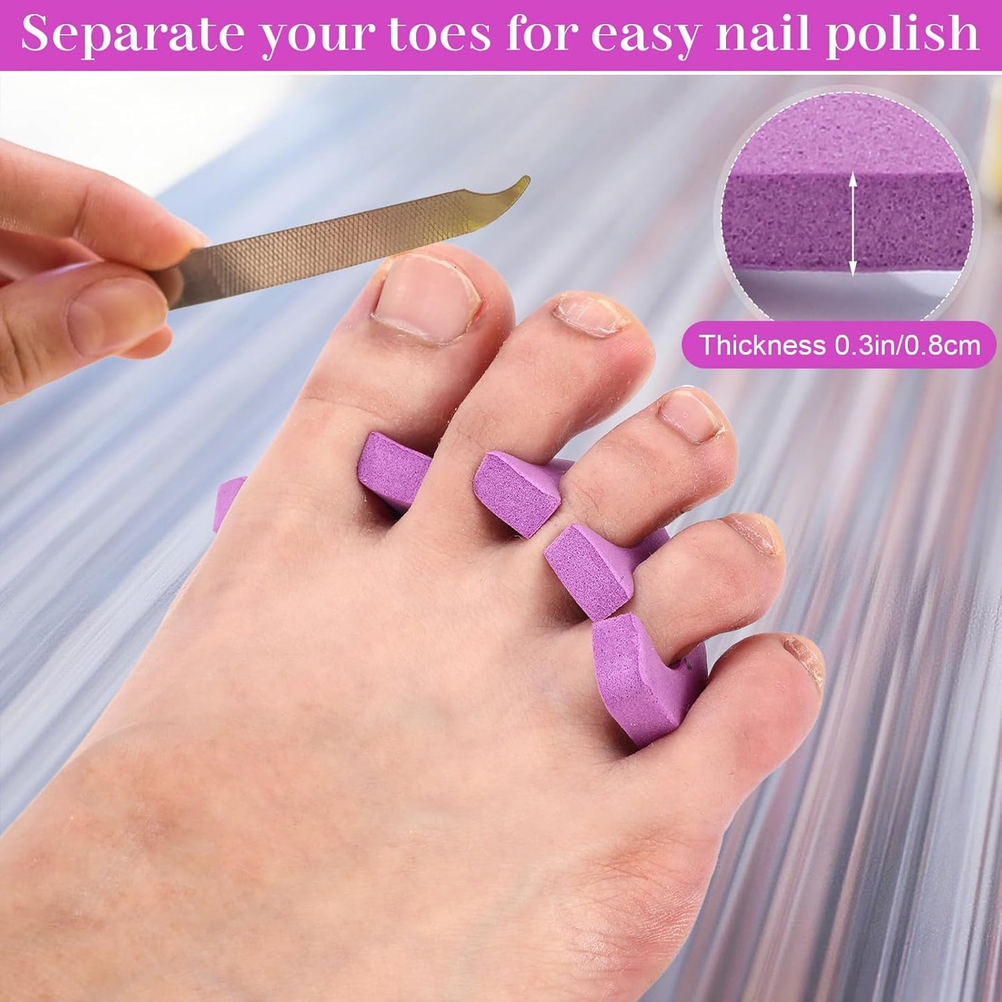 LemonRoad 300 Pcs (150 Pairs) Sponge Toe Separator Pedicure Finger Separator Tool Toe Divider Spacer Soft for Polishing Pedicure Manicure Coating Gel Painting Nail Beauty Accessory(Classic Color)
