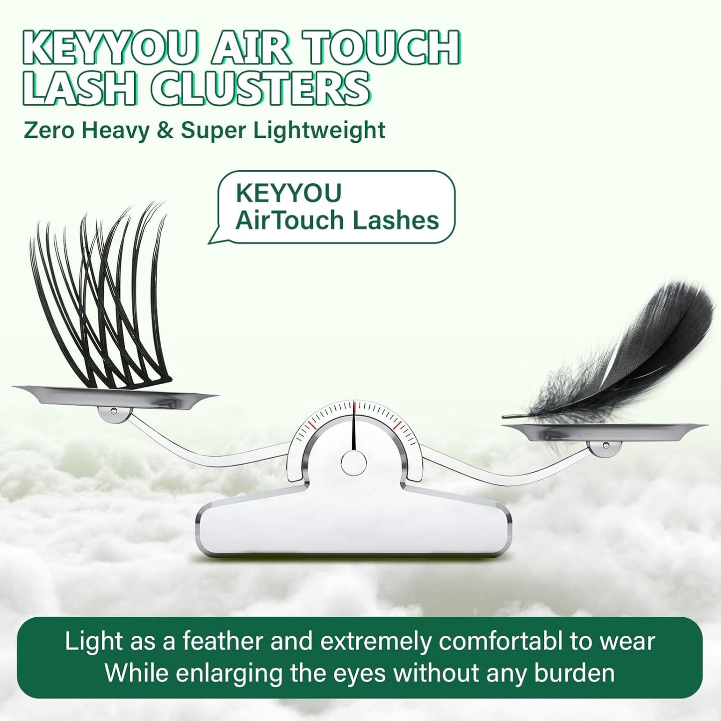 Lash Clusters 144pcs Individual Lashes D Curl 18mm Eyelash Clusters KEYYOU Air Touch Cluster Lashes Super Lightweight Soft Wispy Comfortable Easy DIY at Home(Air02-D-18mm)