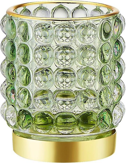 Makeup Brush Holder Organizer,Toothbrush Holders,Desk Pen Pencil Holder,Multifunctional Vintage Glass Brush Cup(A38-5-US/Green/S)