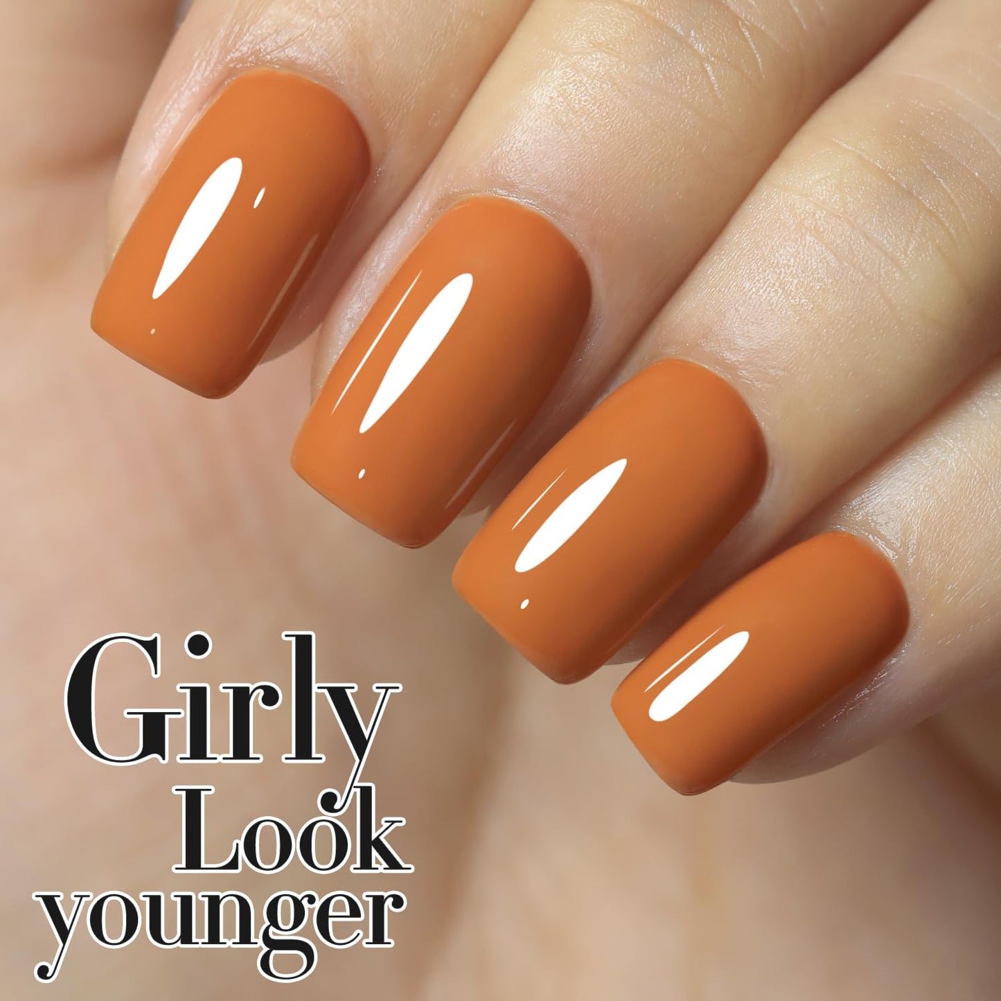 Double Rhythm Translucent Gel Polish Sheer Neutral Natural Light Milky Same Color Same Bottle 15ML Jelly UV Nail Polish Nail Art DIY at Home (Brown Orange-A1447)