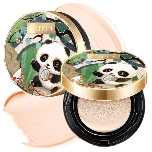 CATKIN Panda Land Full Coverage Cushion Fondation, Breathable Hydrating Nourishing Poreless Face Makeup Save for Sensitive Skin,Sheer Finish (C01 Fair) | alldaygood beauty