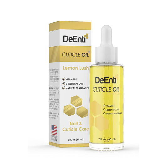 DeEnti Cuticle Oil, Jojoba Oil for Nails, 2oz Hydrating Cuticle Nail Oils, Lush Lemon Scented Cuticles Repair, Vitamin E Nail Supplies, Professional Salon Quality Manicure Supplies | alldaygood beauty