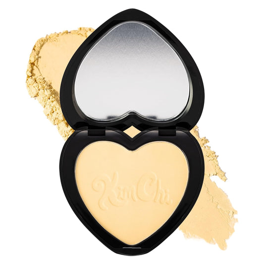 KimChi Chic Almost Catfished Micro Pressed Powder - Brightening Under Eye Setting Powder, Reduces Dark Circles, No Flashback, Banana