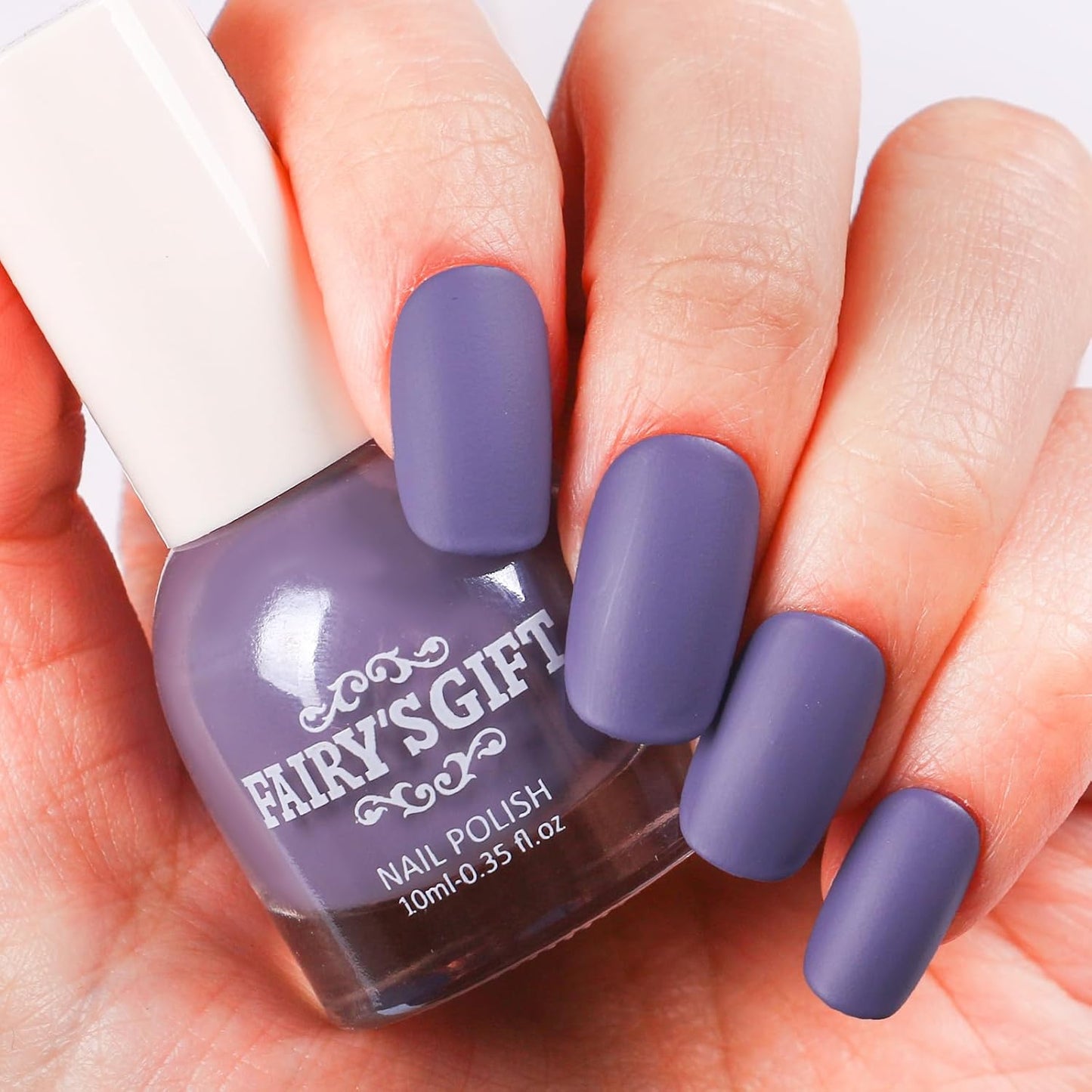 Matte Nail Polish Air Dry Nail Lacquer for Nail Art Varnish, Mist Effect Matte Finish Velvet Nail Polish, 0.35 fl oz (Dusty Blue-06, 10 ML)