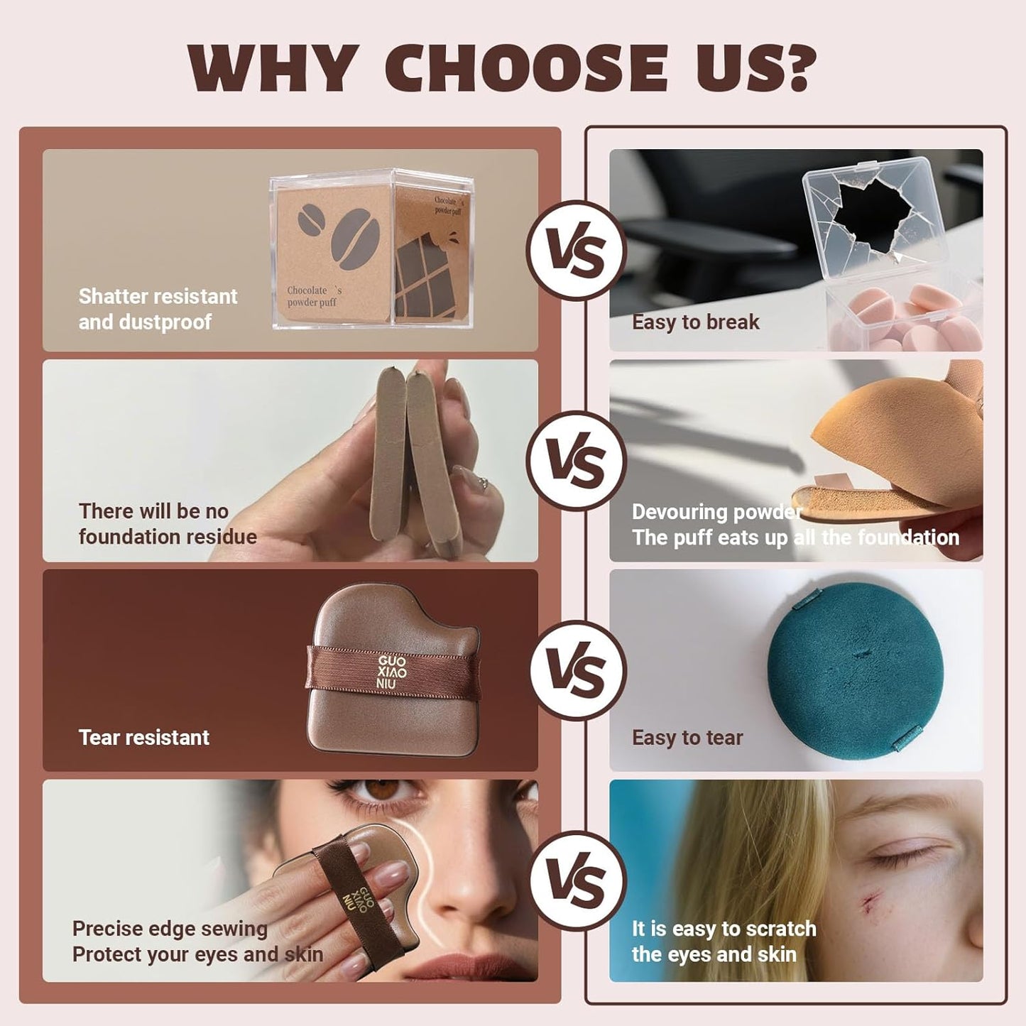 24Pcs Makeup Powder Puffs Set with 4 Cases, Velour/Leather/Air Cushion Makeup Puff, Reusable & Washable, Ideal For Foundation, powder cream, Setting, concealer, Wet Dry Makeup tools (4Box)