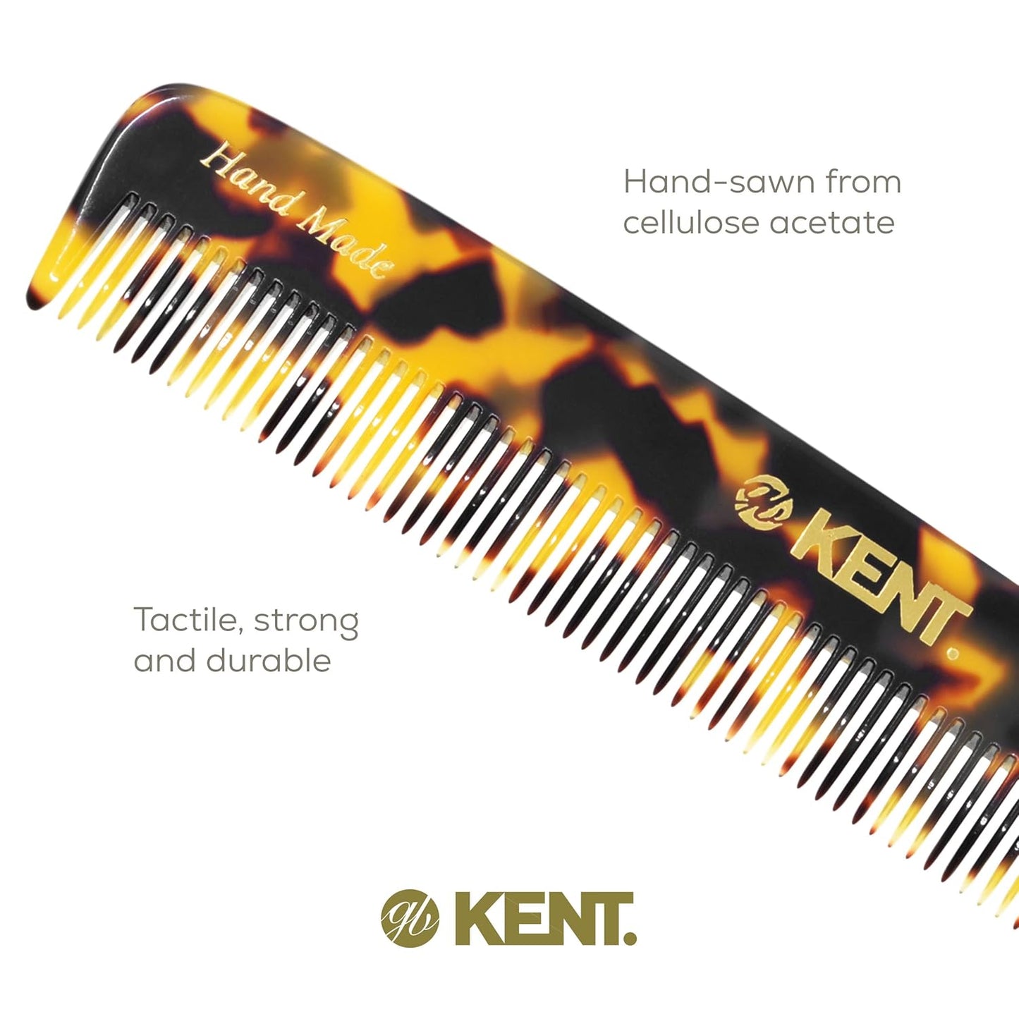 Kent F3TY Fine Tooth Comb - Hair Parting and Straightening Comb for Men's & Women's Dandruff Remover, Saw Cut and Hand Polished Made in England