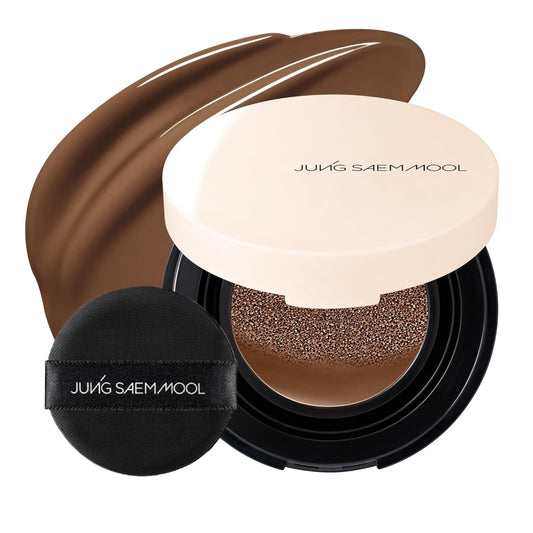 JUNG SAEM MOOL Essential Skin Nuder Cushion Mini 40N Chestnut 0.17 Fl Oz, Natural Radiant Finish Cushion Foundation with Buildable Coverage, Lightweight Texture, Korean Foundation Makeup | alldaygood beauty