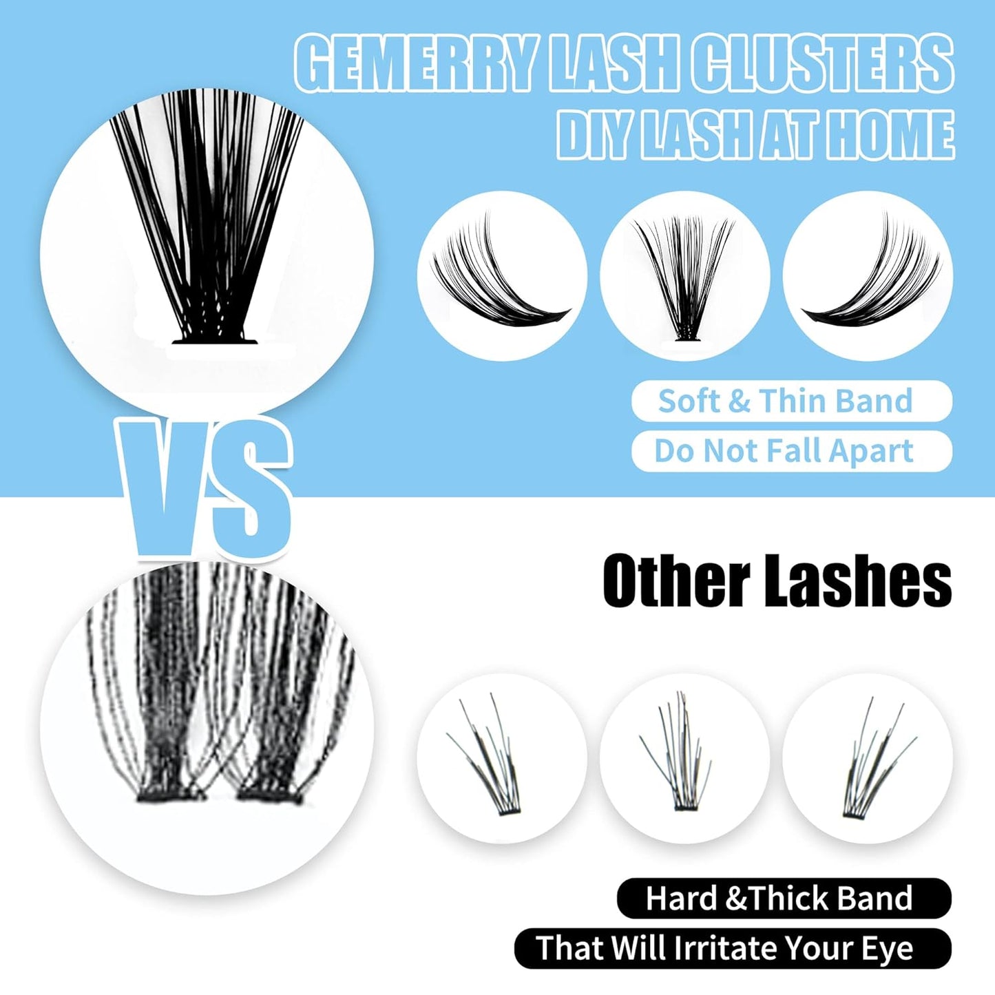 Individual Lashes 240pcs Large Tray 0.07mm 30P+40P D Curl Mix 15-20mm Lash Clusters Soft&Fluffy Cluster Lashes Mink Lash Extension Clusters Mixed Tray False Eyelashes By GEMERRY