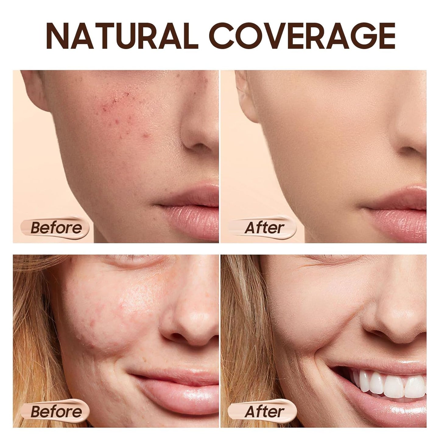 Matte Full Coverage Liquid Foundation - Lightweight & Flawless Oil Control Foundation Makeup, Waterproof and Long-Lasting Skin Foundation Concealer for Dry and Oily Skin, 1 Fl Oz (#102 Nude)