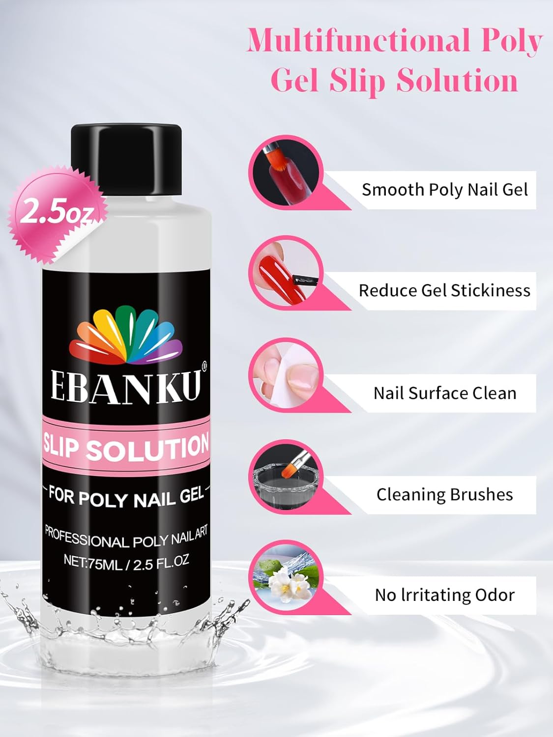 EBANKU Poly Gel Toenail Kit, Reusable Toe Dual Nail Forms with 2.5oz Slip Solution Poly Gel Nail Kit for Toe Nail Tips for Women with Double-end Brush, File, Clips, Liquid Container, 120PCS, 12 Sizes