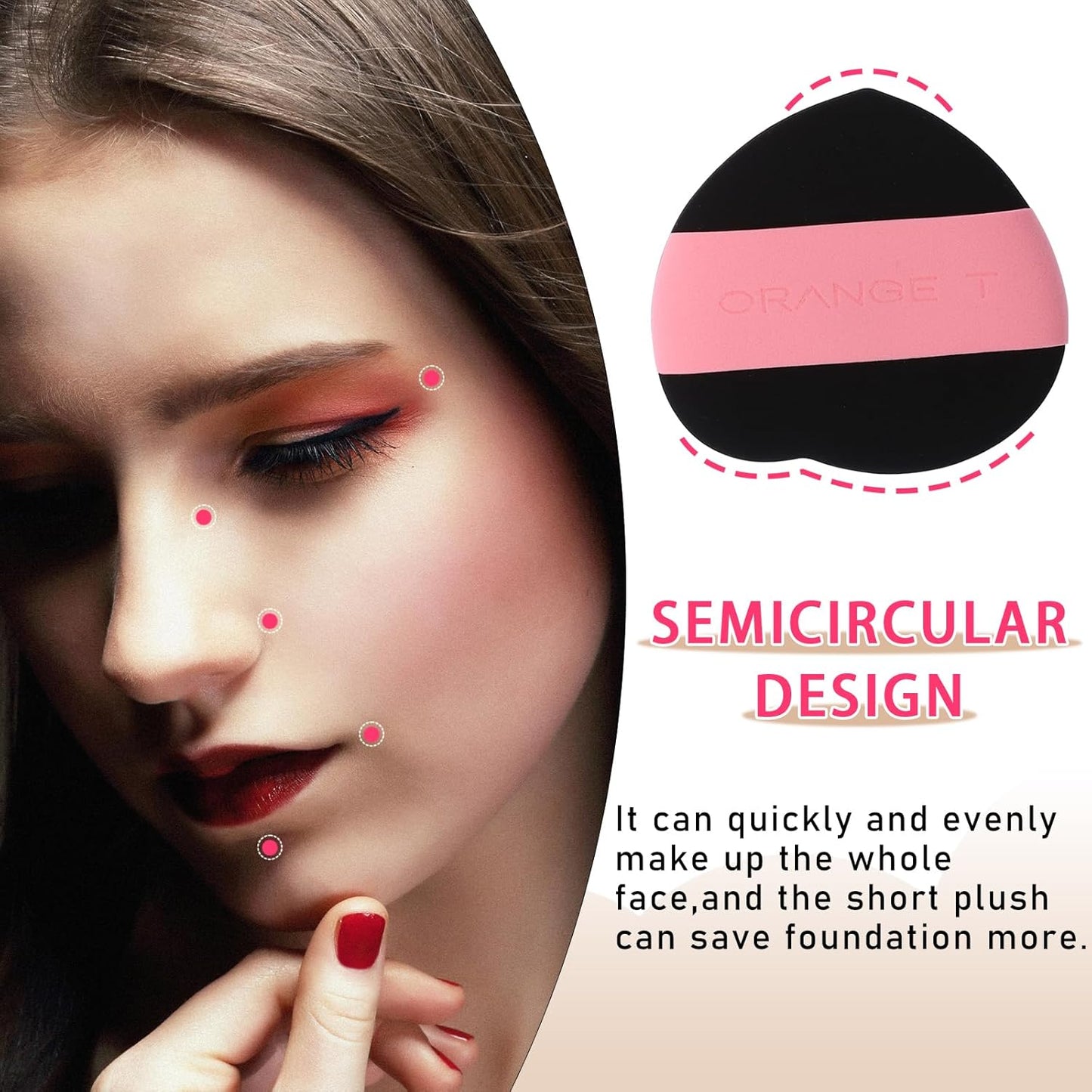 Lilystar 2Pcs Powder Puff Face Soft Makeup Sponge, Soft Triangle Powder Puffs Makeup Sponge Applicator Air Cushion Powder Puff for Liquid Foundation, Cream, Powder, Concealer (Black)