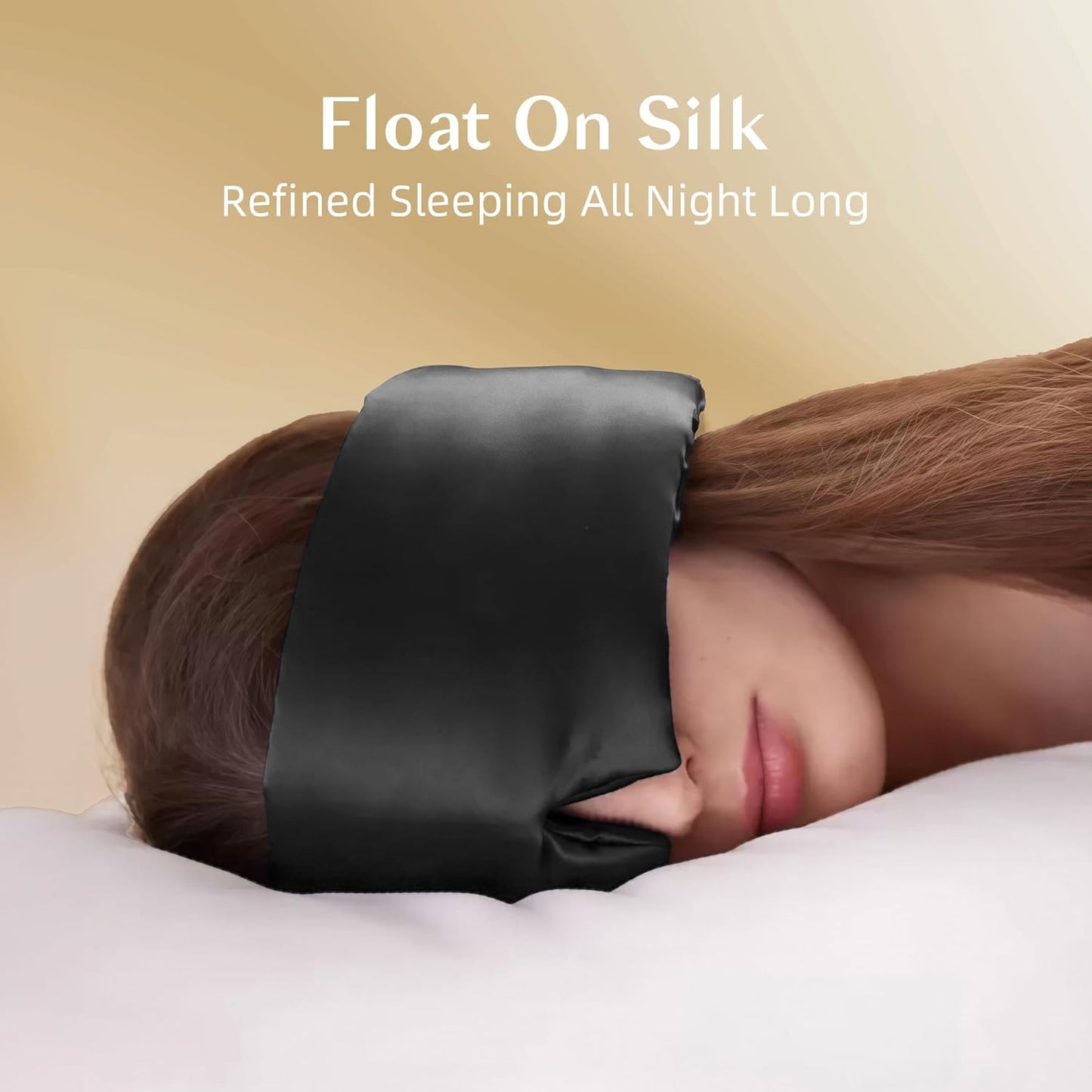 Silk Sleep Mask for Women and Men, Side Sleeper, 22 Momme Pure Mulberry Silk Total Blackout 100% Mulberry Eye Mask with Adjustable Headband Full Size, Eye Masks for Sleeping and Travel