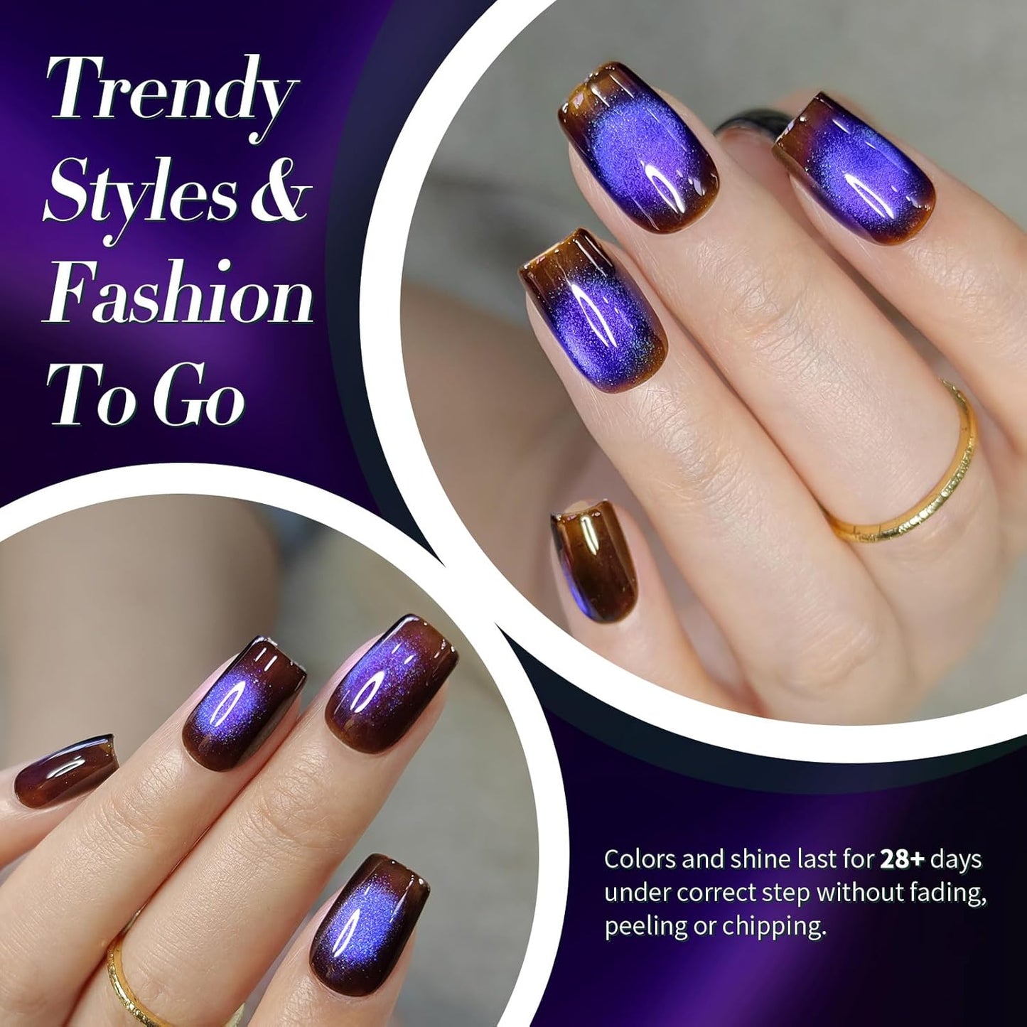 Born Pretty Dark Purple Cat Magnetic Eye Gel, Hema&TPO Free Glitter Cat Magnetic Gel Polish,Fall Winter Magnetic Nail Polish for Nail Art Manicure Salon DIY at Home 15ML