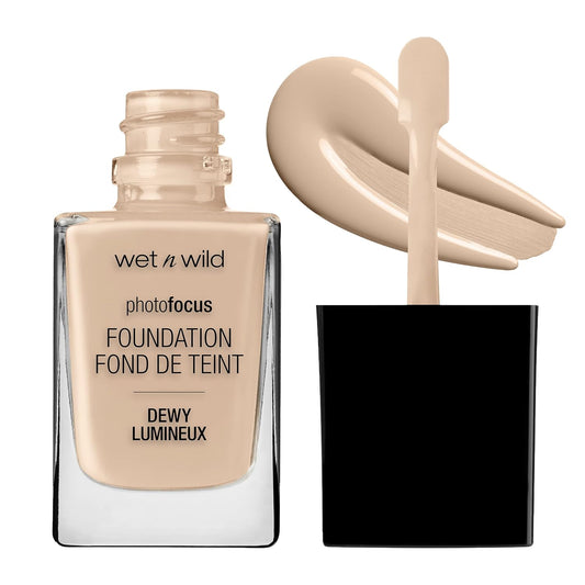 wet n wild Photo Focus Dewy Liquid Foundation Makeup, Shell Ivory ('Packaging may vary) | alldaygood beauty