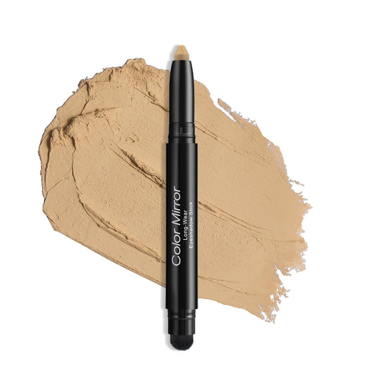 Longwear Cream Eye Shadow Sticks(25 Matte Milk Tea), Smudge-Proof, Waterproof Eyeshadow,Silky Formula Glitter With Makeup Brush,Nude Eyeshadow Stick | alldaygood beauty