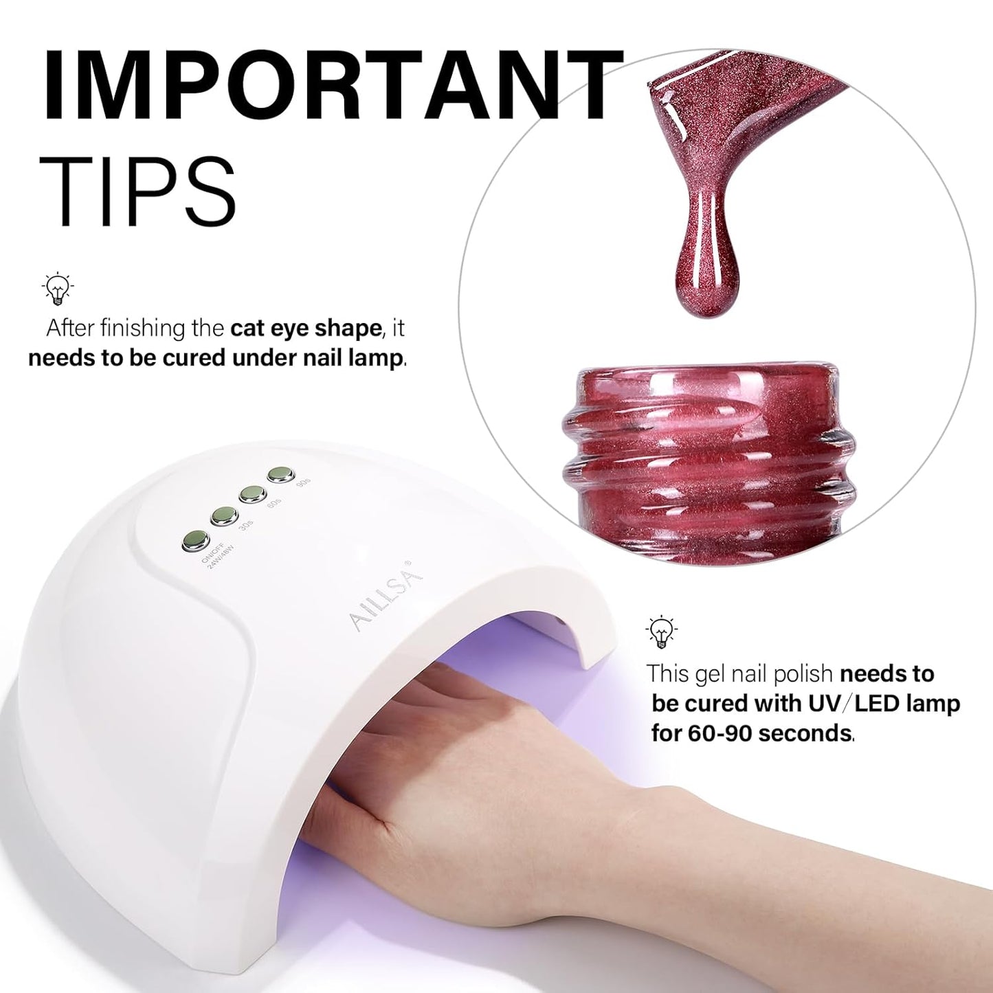 AILLSA Glass Cat Eye Gel Nail Polish, 15ml Red Glitter Jelly Sheer Gel Polish, Translucent Magnetic Shimmer Sparkle Nail Art U V Salon 0.5 OZ GF37