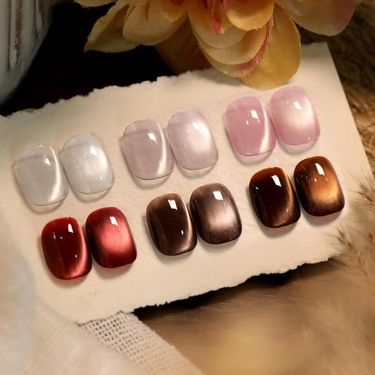 Born Pretty Cat Magnetic Eye Gel Nail Polish, 6 Colors Retro Magnetic Glitter Gel Polish Set Silver Pink Red Nail Polish Kit Soak Off LED Nail Art DIY Salon Gift | alldaygood beauty