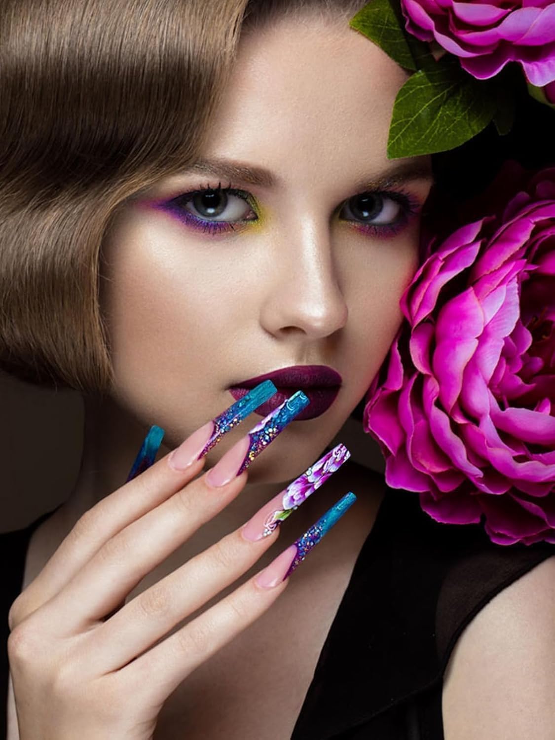 EBANKU Poly Gel Nail Forms Coffin Long, 120 Pcs Dual Forms for Polygel, Structure Builder Gel Nail Molds Acrylic Nail Kit for Nail Extension Art Design Salon & DIY -12 Sizes