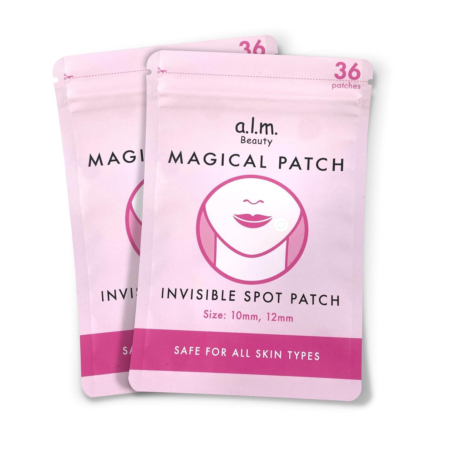 a.l.m. Magical Patch (2) Hydrocolloid pimple patches. These ultra thin & translucent hydrocolloid adhesive covers and absorb unwanted pimples. Parches Para Acne for skincare.