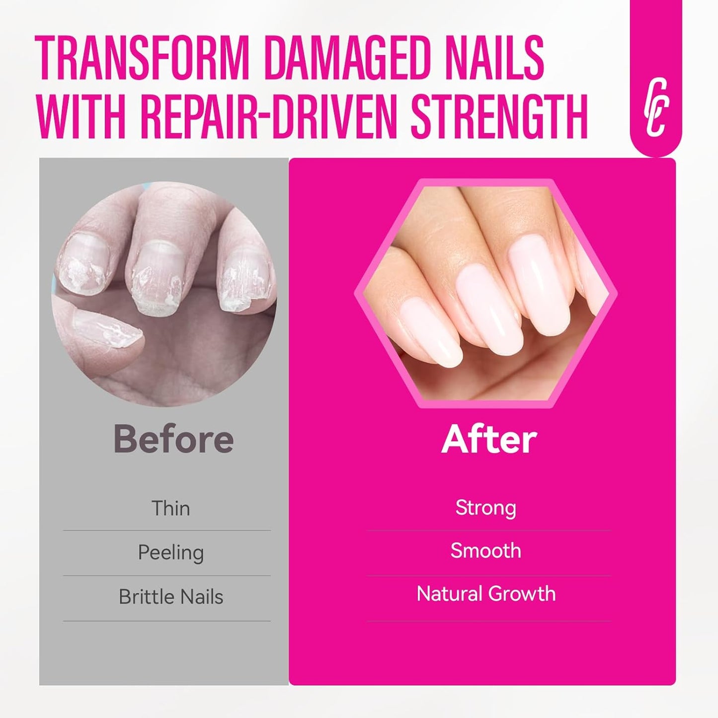 CHUCHU Nail Repair for Women: 15ML Milky White Nail Strengthener Hardener Extra Strong and Growth - Protein Ridge Filler Polish for Beginners Home Salon Gift