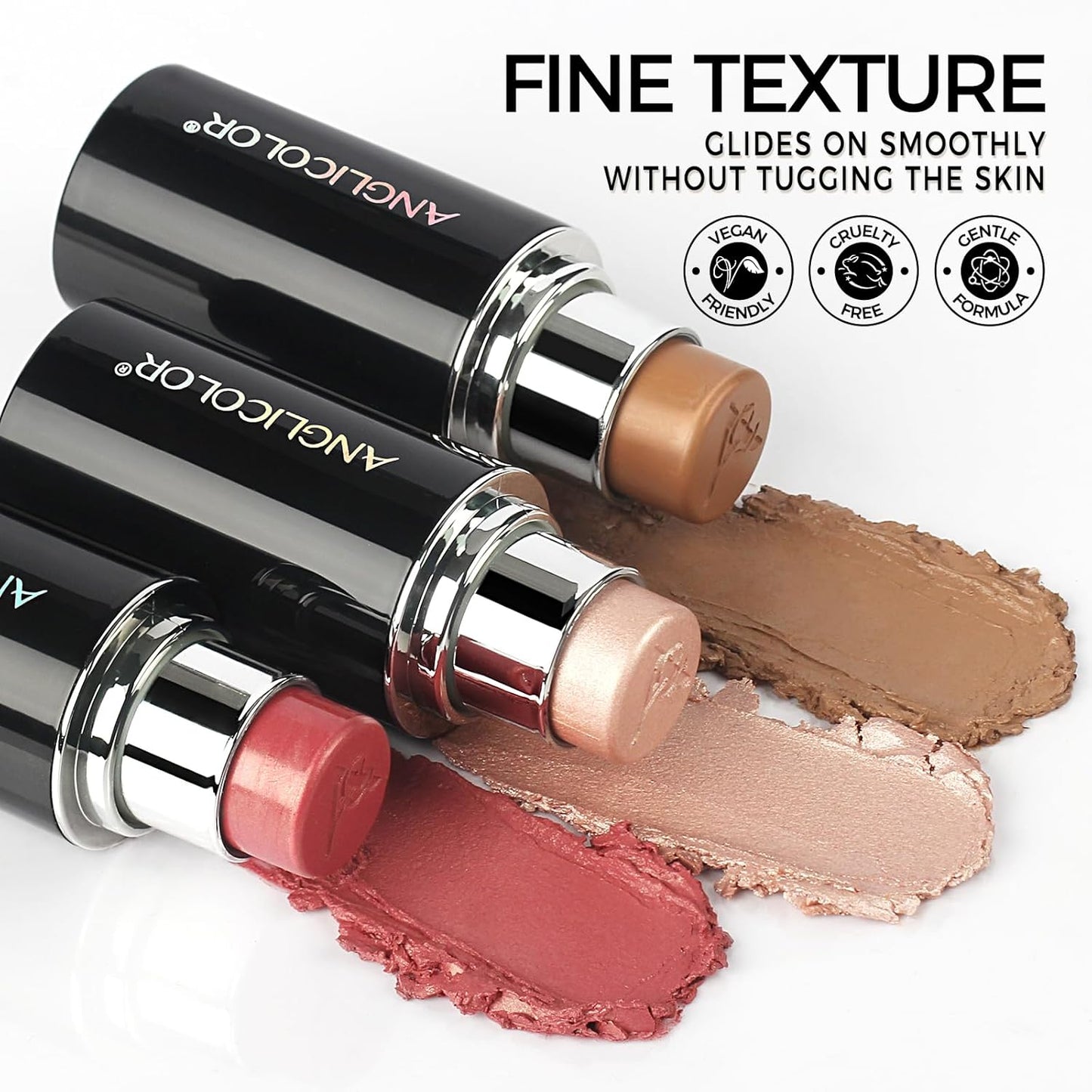 Highlighter Stick, Blendable Makeup, Smooth and Long Lasting, Brightening Effect, Fragrance of Flowers, Better for Fair Skin