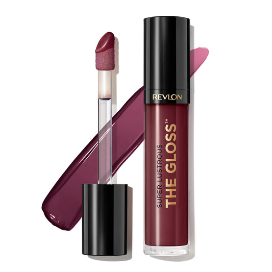 Revlon Super Lustrous Lip Gloss, Non-Sticky, Hydrating, High Shine Finish, 265 Black Cherry, 0.13 oz | alldaygood beauty