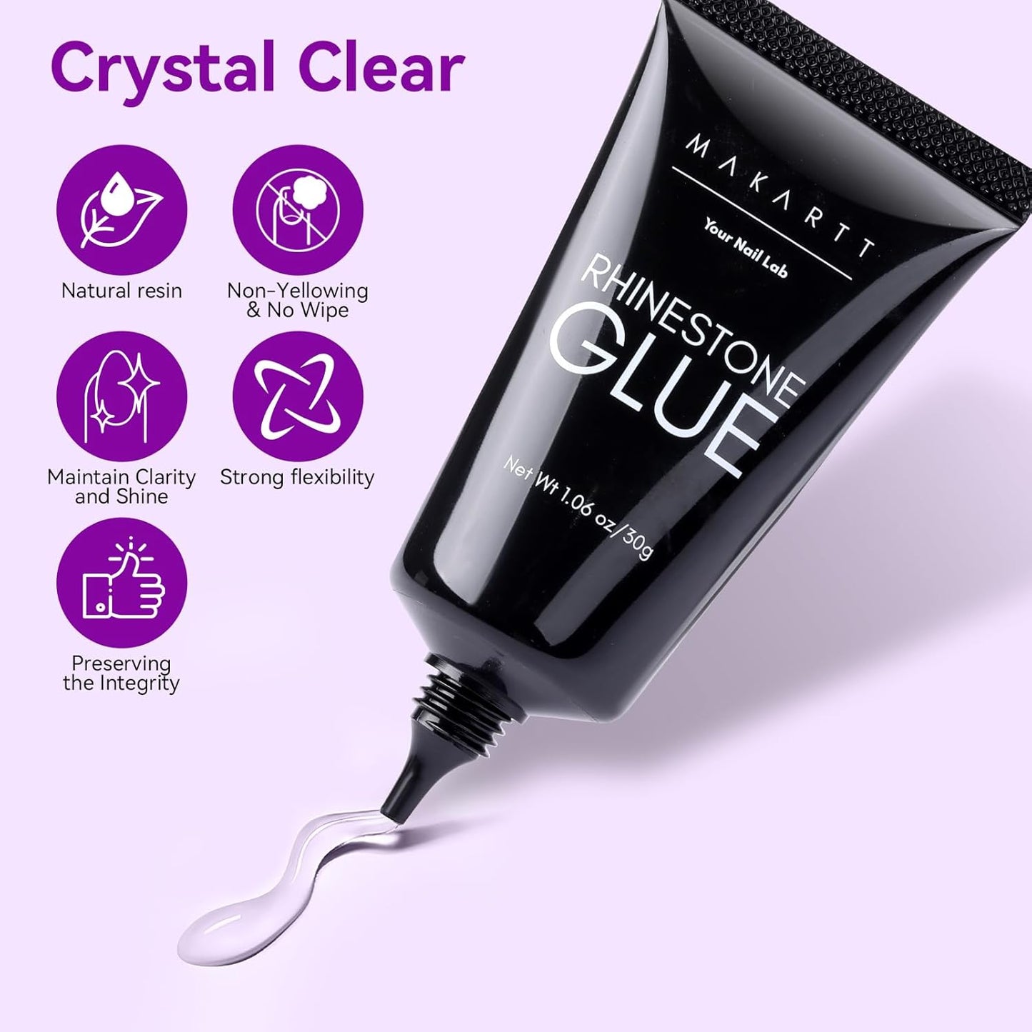 Makartt Rhinestone Glue for Nails 12PCS 30ML, Super Strong Gel Adhesive for Nail Salon, 3D Nail Art, Gem Jewelry & Nail Charm Decoration