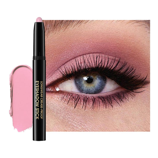 Eyeshadow Stick, Shimmer and Matte Cream Eye Shadow Brightener Sticks Eyeliner Pencil Crayon, Waterproof Long Lasting Eye Highlighter Stick Makeup,0.056 Oz(#5-Pink) | alldaygood beauty