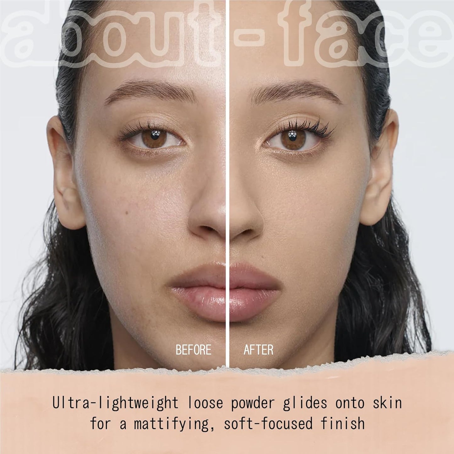 about-face Curtain Call Set & Smooth Loose Powder Draped – Lightweight, Oil-Absorbing Setting Powder with Rice Starch & Corn-Based Talc Alternative – Vegan, Cruelty-Free – 0.35oz (Medium)