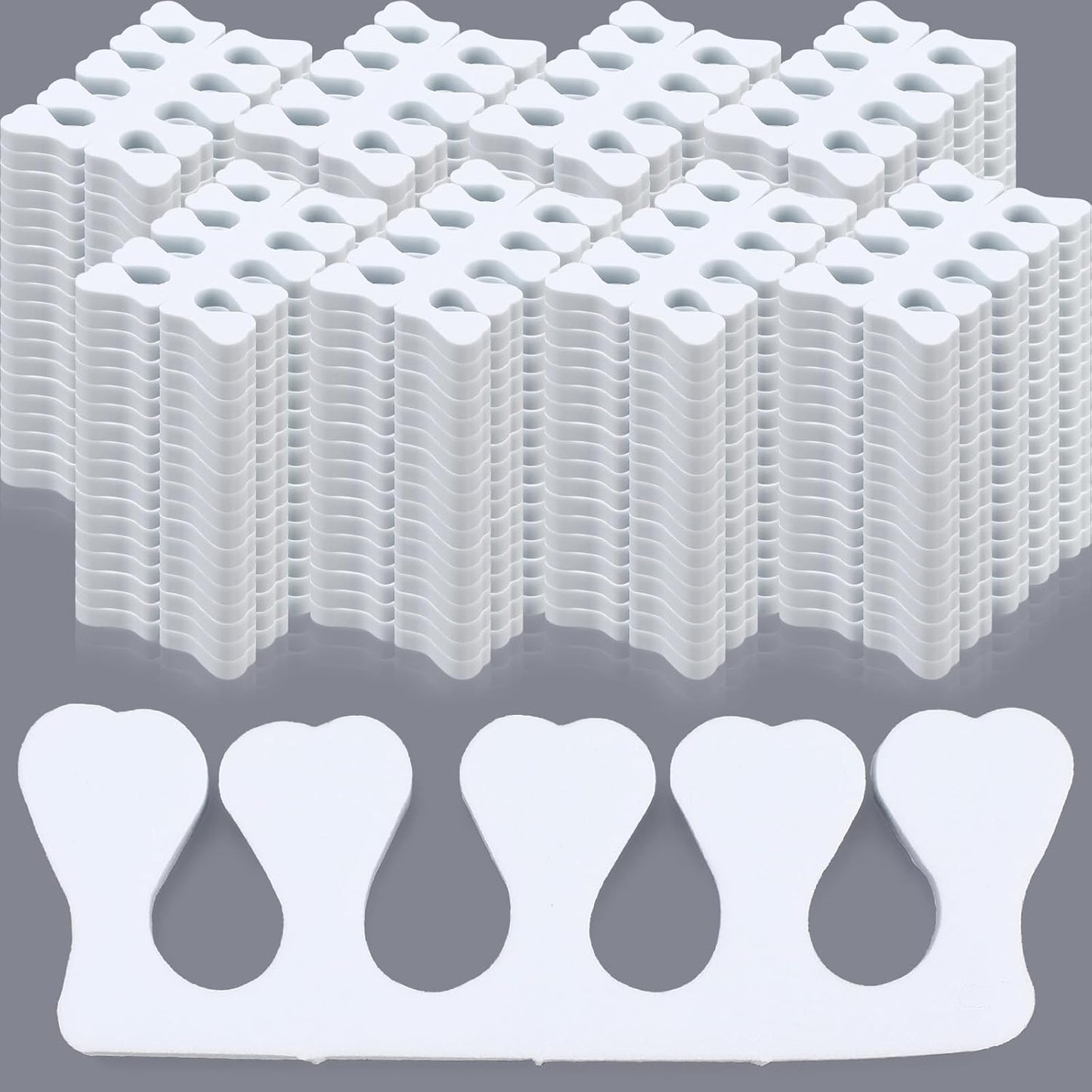 300 Pcs Sponge Toe Separators for Nail Polish Bulk Finger Separators Toe Divider Spacer Pedicure Correct Foot Manicure Coating Gel Painting Soft Pedicure Supplies for Men Women, White