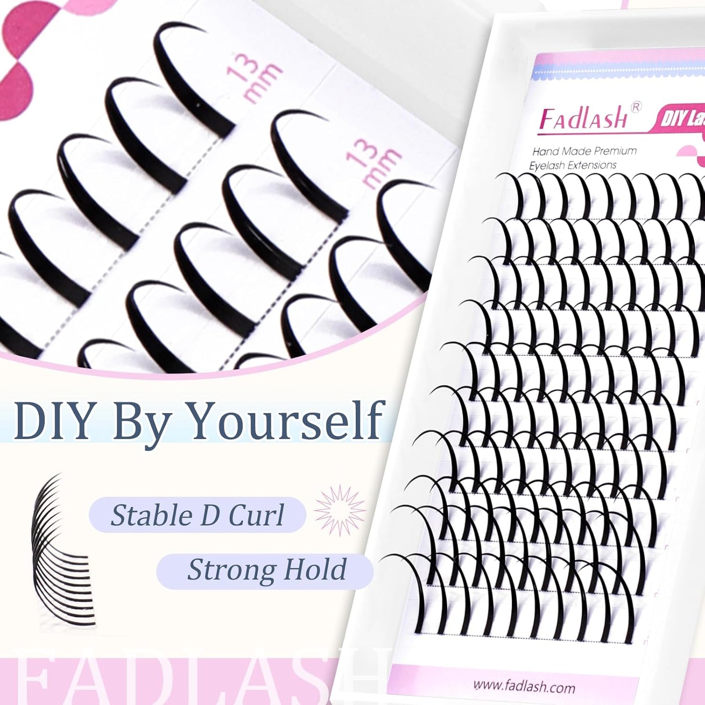 Spike Lash Clusters Lash Spikes D Curl Manga Lashes 13-21mm Soft and Lightweight Fairy Spiky Lash Clusters DIY Eyelash Clusters at Home by FADLASH (0.07D, 13-21mm)